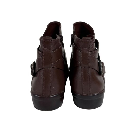Naturalizer Womens Brown Leather Ankle Booties Size 10W Buckle Accent Comfort - Picture 7 of 14